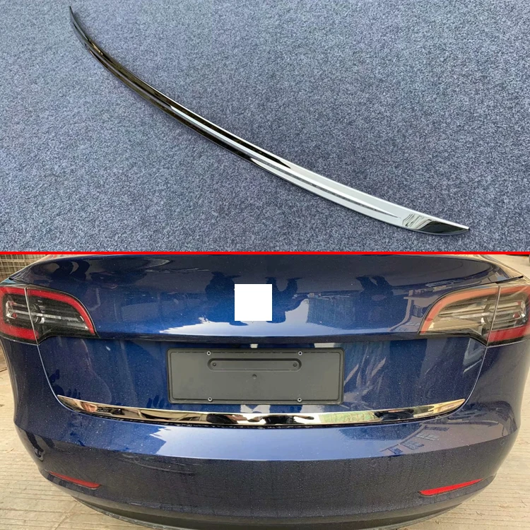 Для Tesla Model 3 2017 2018 2019 Крышка для задней двери из нержавеющей стали Накладка