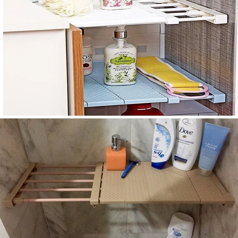 Adjustable Wardrobe Closet Organizer Bedroom Wall Mounted Space Saving Telescopic Layered Partition Storage Shelf for Kitchen | Дом и сад