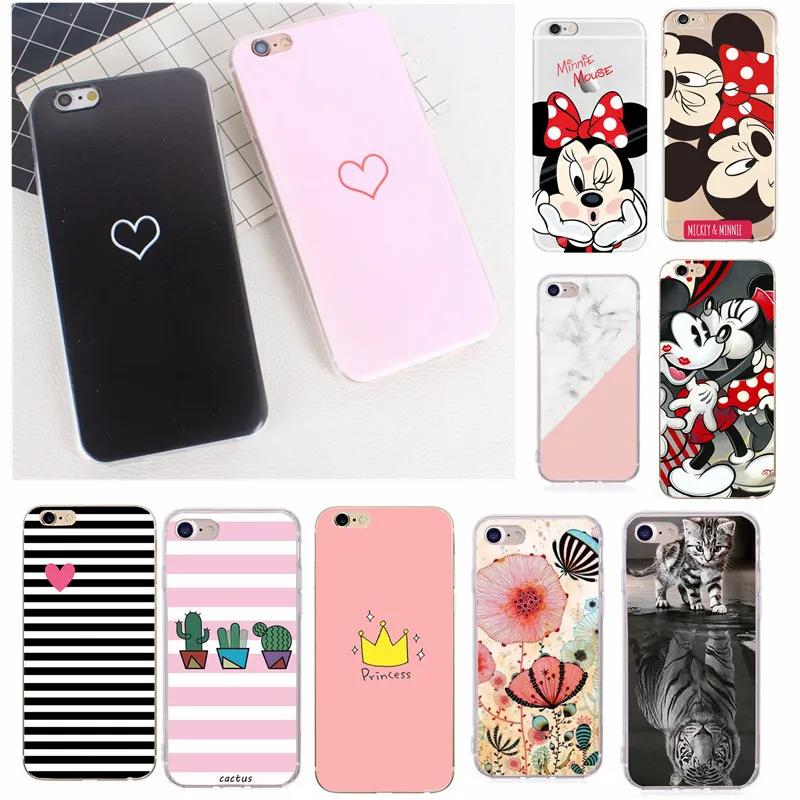Силиконовый чехол для iPhone 7 8 Plus XS милый мягкий с Минни X 6 6S 5 SE Coque Fundas |