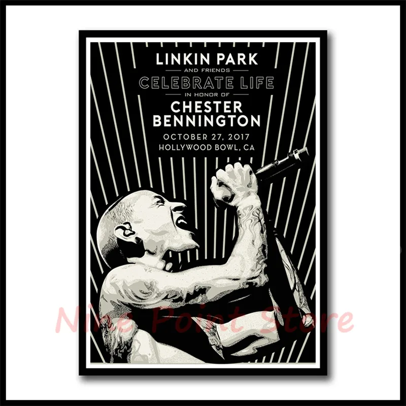 Рок-Группа Linkin Park с белым покрытием бумажные плакаты постер для бара/Кафе Ретро плакат декоративной живописи бескаркасные - Цвет: Серый