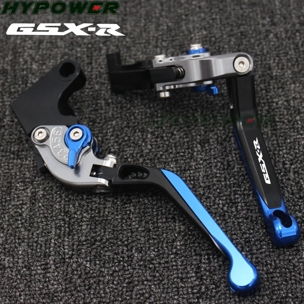 Лазерный Логотип (GSX R) синий + титановый складной выдвижной рычаг сцепления