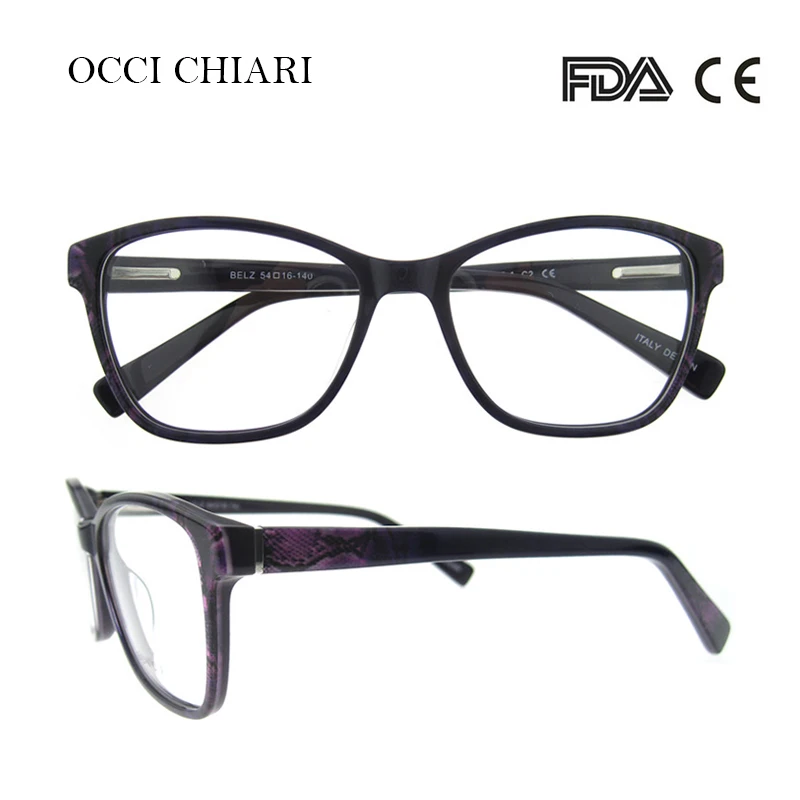 C2 OCCI CHIARI, высокое качество, модные очки, унисекс, фирменный дизайн, очки, оправа, Змеиный узор, W-ZELA - Цвет оправы: C2