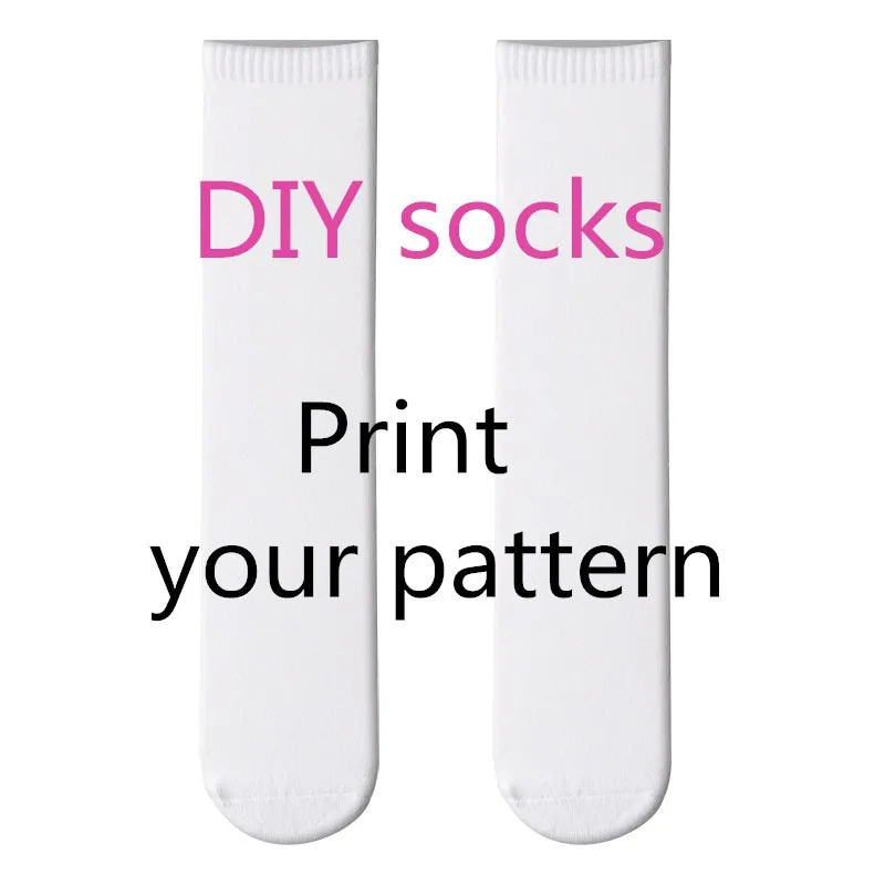 

Design New 3D Print DIY Socks Unisex Women Customer Made Long Stocks Cotton Breathable female Sock summer Socks