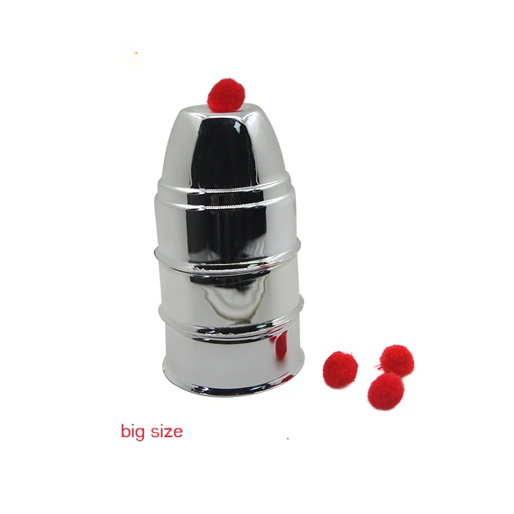 Big Size silver 1 комплект волшебные чашки и мячи конечные чашки шары волшебные фокусы сценические крупным планом реквизит iuusion аксессуары волшебник детские игрушки - Цвет: Big Size silver