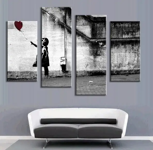 4 Шт./компл. Бэнкси Искусства Всегда Есть Надежда Темно-Версия современная