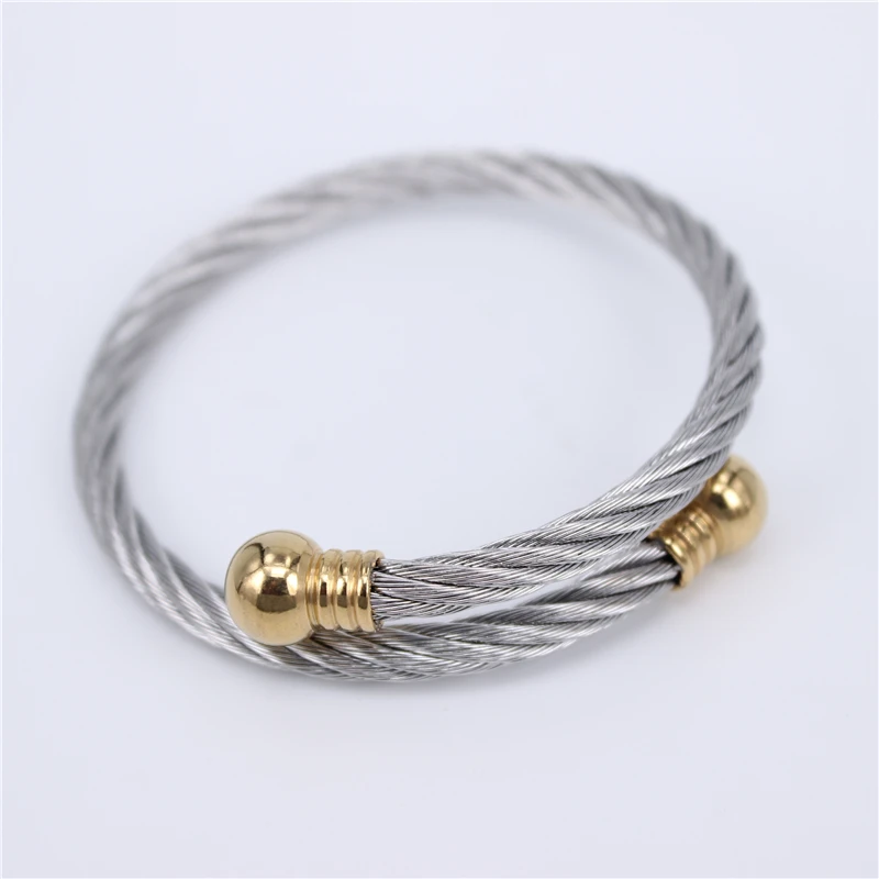 Имитация родиевого покрытия Wholesale Factory Price Three styles Adjustable Open Cuff Men Women Bracelets Trendy Stainless Steel Simple Bangles LH752 - Окраска металла: Имитация родиевого покрытия