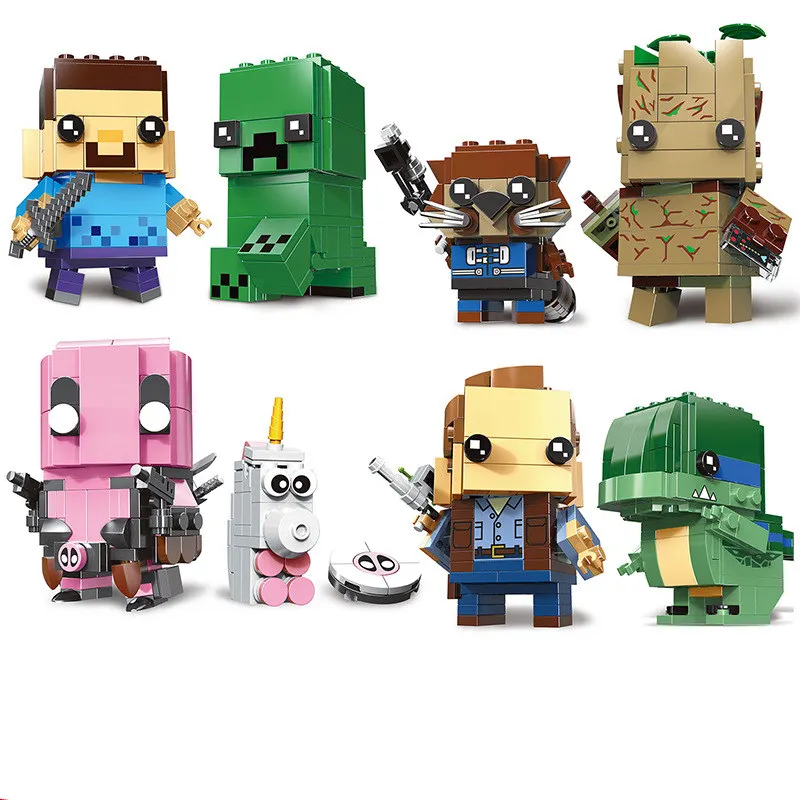 Brickheadz мини супер герой фигурки Микки DC Justice Marvel brick Heads Железный человек паук Строительные блоки детские игрушки