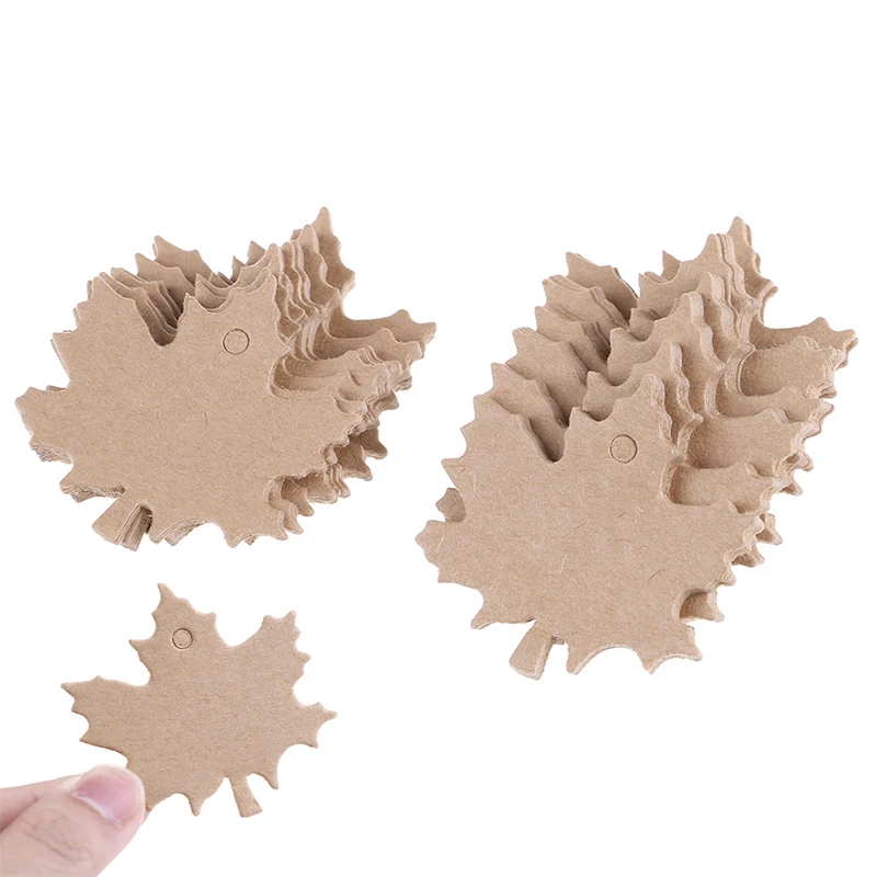 Подвески из крафт-бумаги в виде кленового листа 100 шт. | Дом и сад