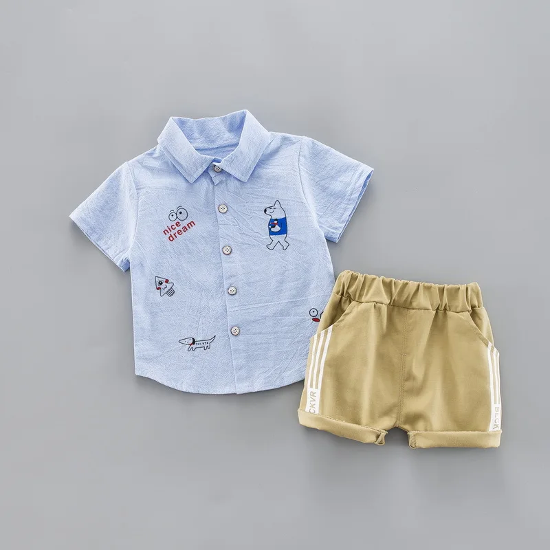 Summer Baby Boys Clothes Suits Cartoon Shirt Pant 2pcs Sets Toddler Infant Clothing Kids Tracksuit Children Costume |