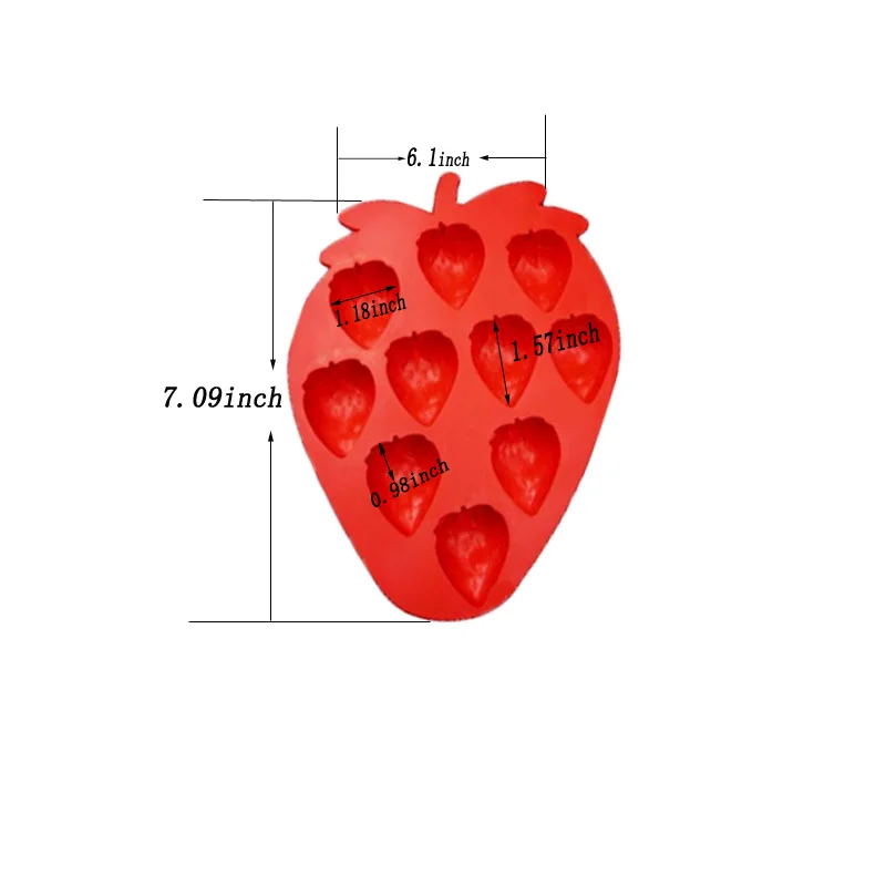 Форма для выпечки из силикона DINIWELL в форме клубники для замораживания льда, изготовления красивых желе и пудингов, мыла, баров для вечеринок и форм для напитков.