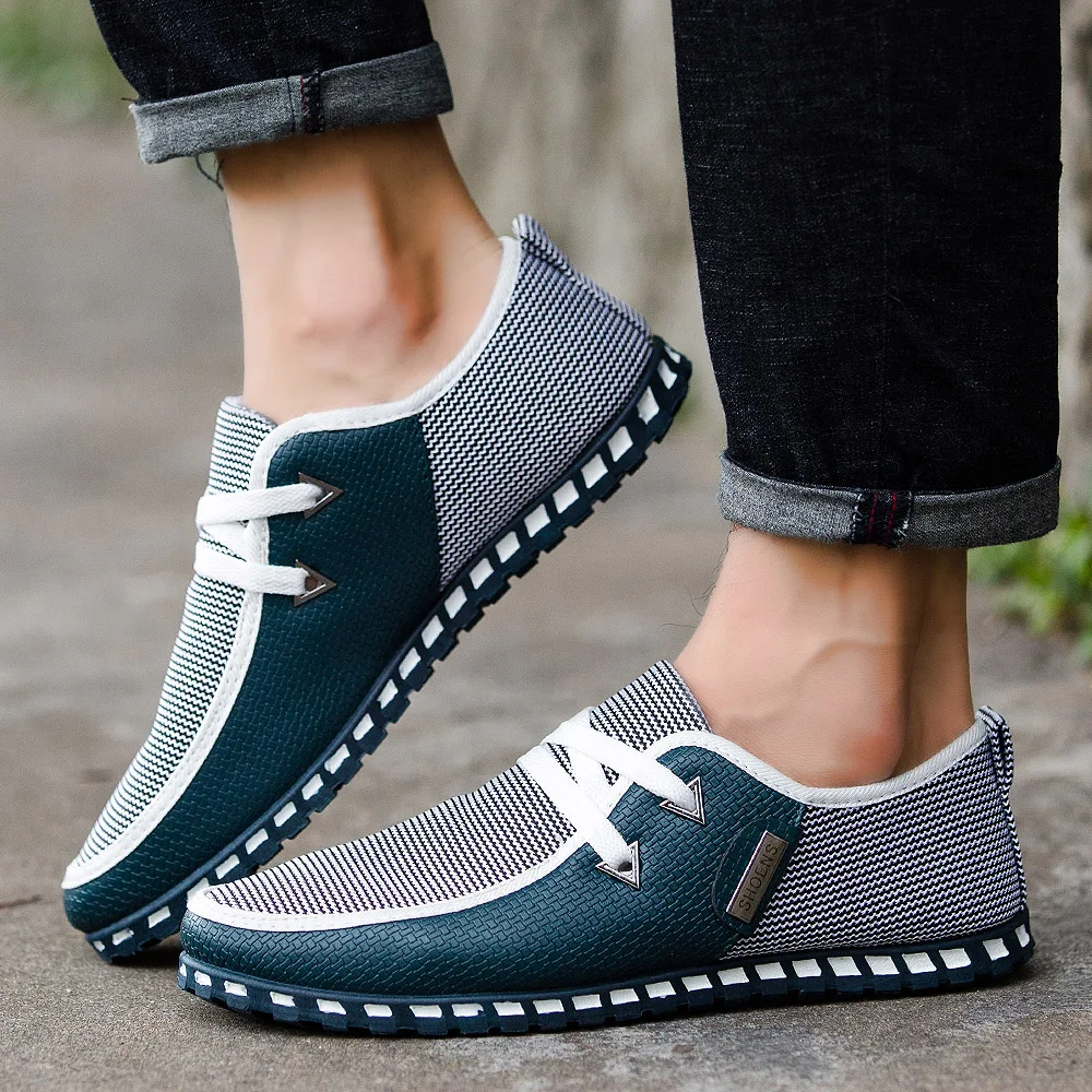 Мужские кожаные туфли на плоской подошве со шнуровкой | Обувь