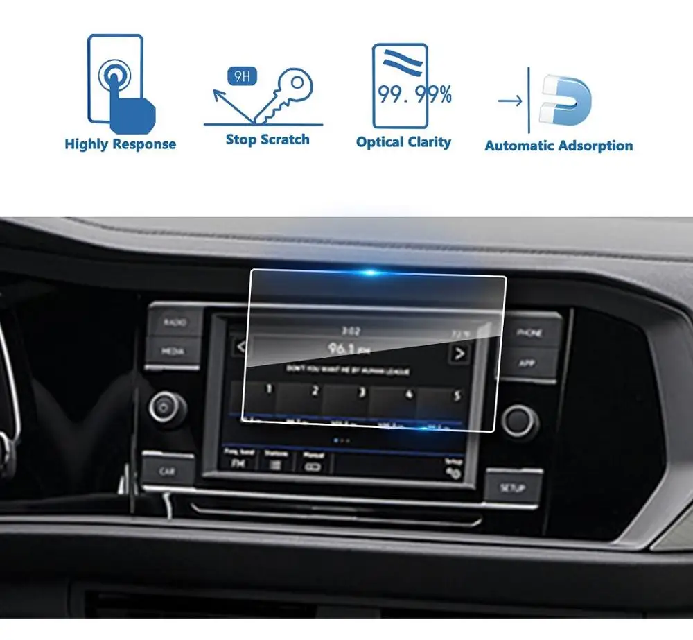 6.5inch Экран ruiya Защитная пленка для Volkswagen Jetta автомобильный навигатор сенсорный центр экран дисплея, 9H Закаленное стекло протектор экрана - Цвет: 6.5inch