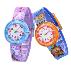 11 видов конструкций Рождественский подарок милый Единорог девочка часы дети модные часы Спорт Желе Мультфильм новый мальчик часы relogio infantil