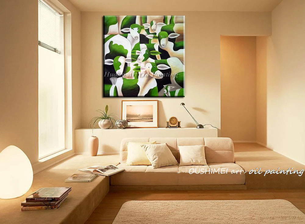 Современная простая креативная абстрактная картина маслом Овцы ручной работы