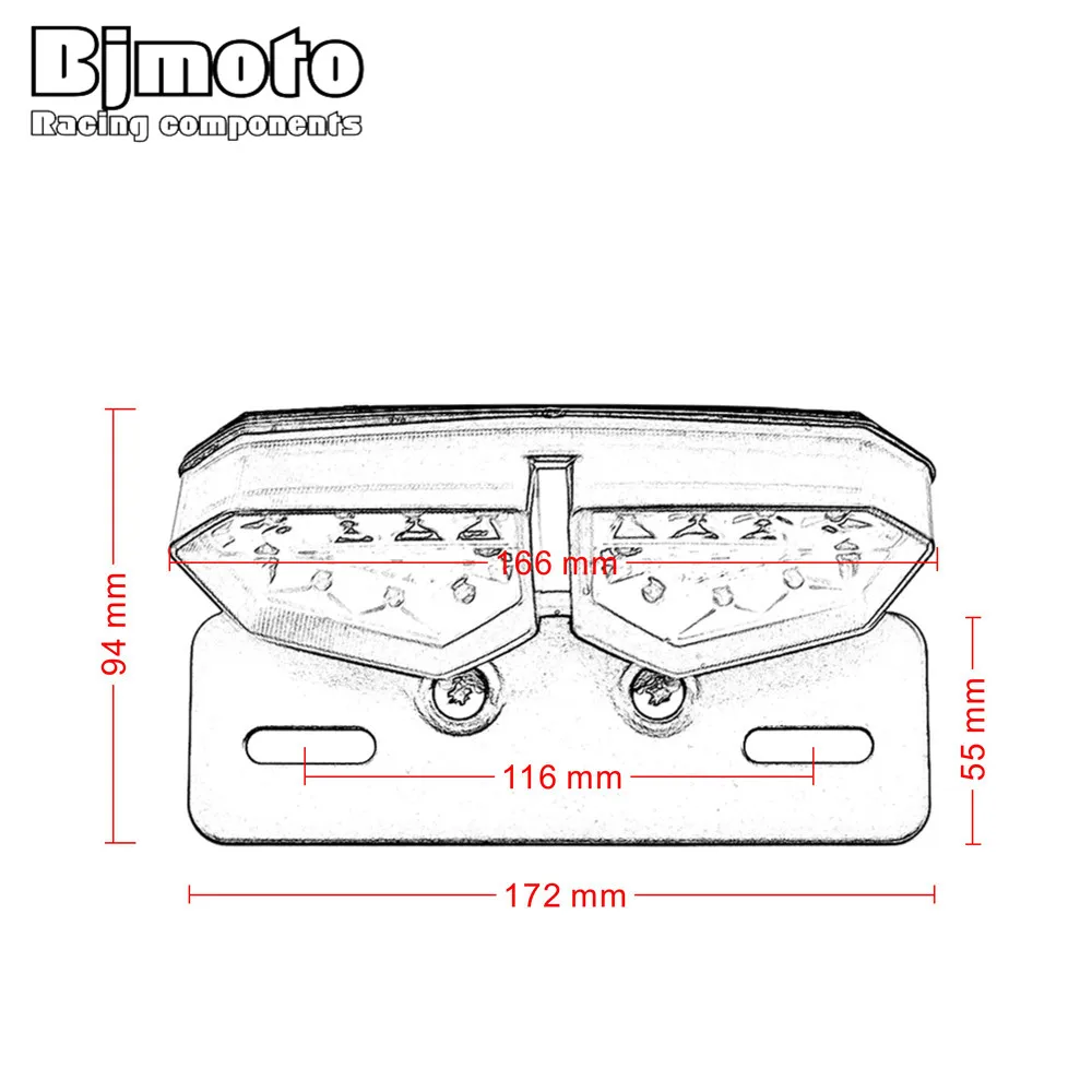 

12V LED Turn Signal Brake Lights License Plate Integrated Taillight Universal For Motorcycle ATV Motocicleta Luzes de Freio