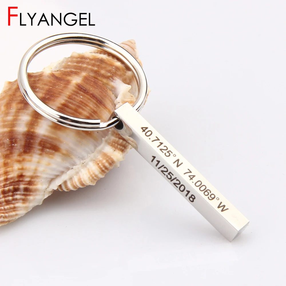 Брелок для ключей FLYANGEL Jewelry персонализированный брелок с координатами широты и