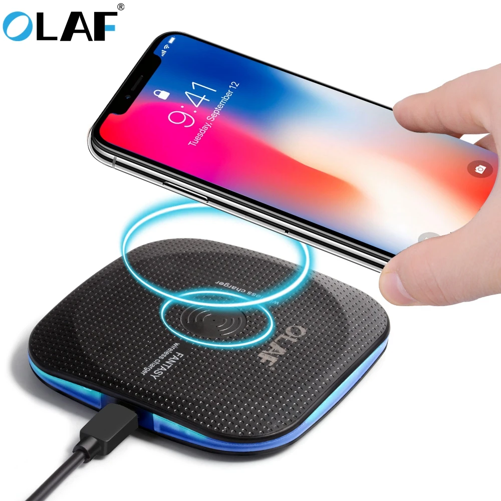 Беспроводное зарядное устройство Olaf Qi для Samsung Galaxy S8 S9 Plus Note 8 мобильный телефон