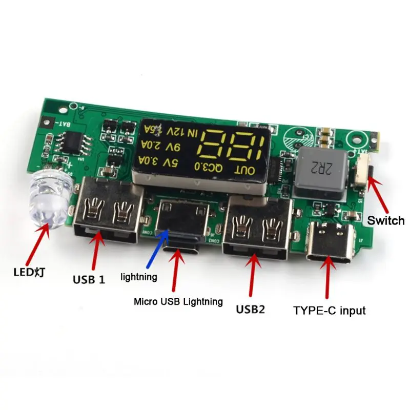 Двойной USB QC 3 0 8x18650 батарея DIY Power Bank Box зарядное устройство для iPhone Xiaomi сотовый