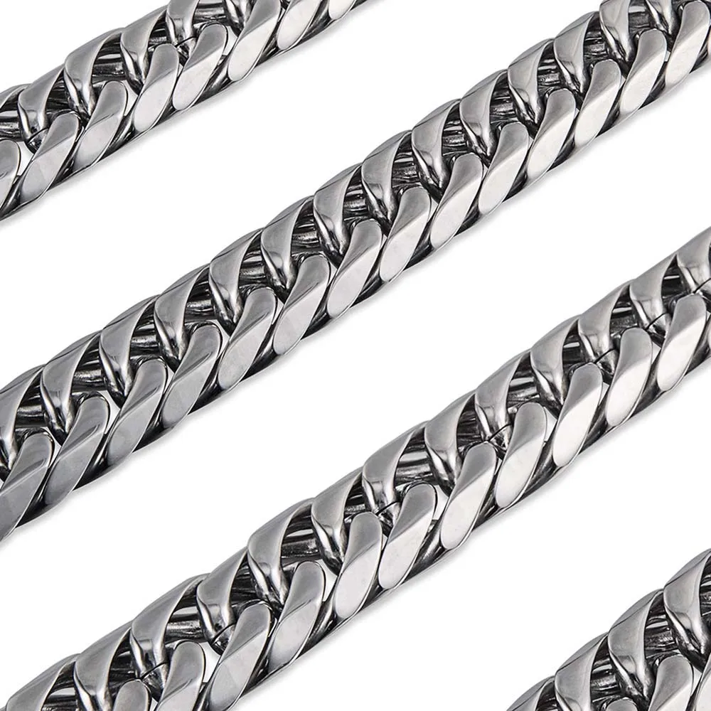 Fashion Huge Cuban Chains Men Hip Hop Necklace Jewelry Wholesale Thick Stainless Steel Heavy hiphop 15mm 61cm | Украшения и