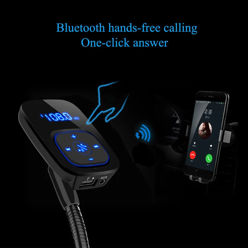 Автомобильный Bluetooth-гарнитура FM-передатчик беспроводной Bluetooth A2DP AUX 3 5 мм аудио MP3