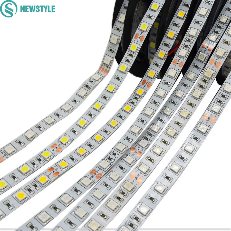 DC24V Светодиодная лента 5050 SMD 5 м 300 светодиодов 60 светодиодов/м белый/теплый
