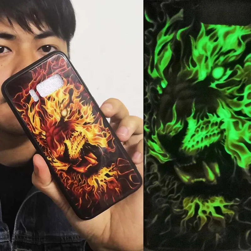Светящийся стеклянный чехол Venom для телефона Samsung Galaxy S8 S9 S10 S20 Plus задняя крышка Ultra