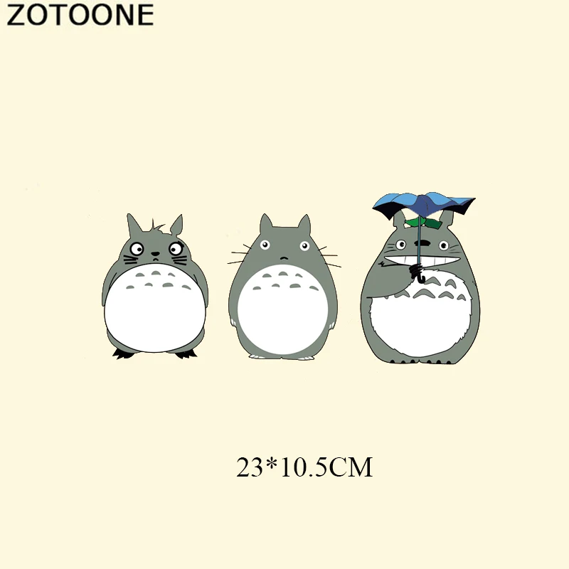 ZOTOONE гладить на Тоторо патчи для одежды Бесплатная доставка футболка с