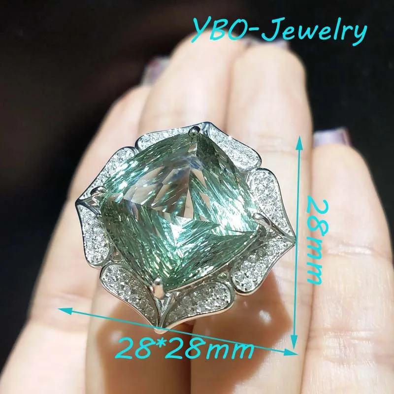 YBO 2021 новый тренд цветок натуральный зеленый Подушка цвета аметиста 17*17 мм 23.5ct