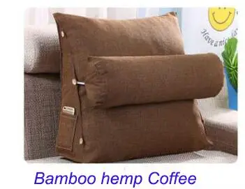 bamboo hemp coffee Треугольное постельное белье, хлопковая подушка, стул, большая подушка, прикроватная, поясничное кресло, спинка, ленивая подушка, треугольная подушка для чтения - Цвет: bamboo hemp coffee