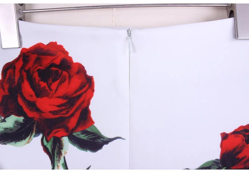 Юбка карандаш Женская средней длины с 3D принтом красной розы 2016|ladies pencil skirts|designer - Фото №1