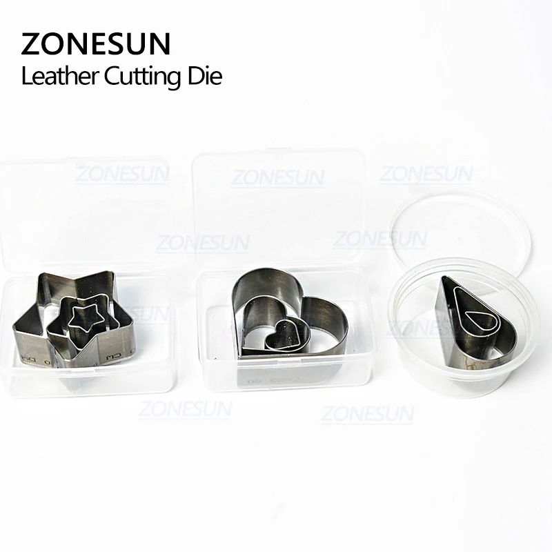 

ZONESUN Full Steel Leather Cutting Die Steel Rule Die Heart Star Teardrop Mold Punching Clicker Die For Cutting Out Leather PVC