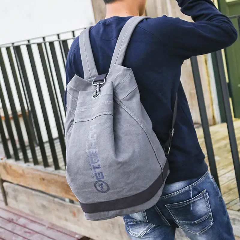 Large Capacity Rucksack Man Travel Bag Mountaineering Backpack Men Canvas Bucket Shoulder Bags Male Backpacks Mochila1390 | Багаж и сумки