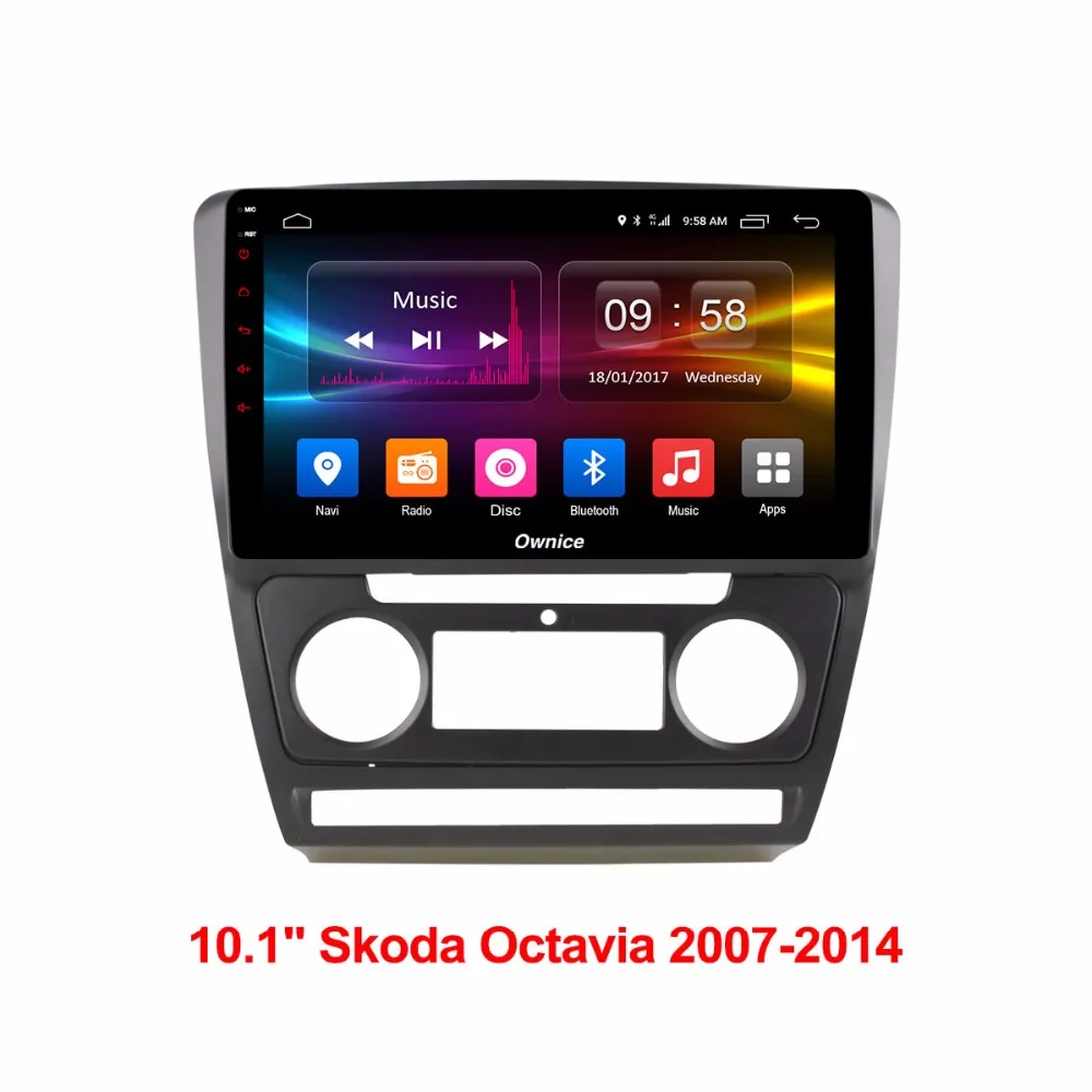 10 1-дюймовый автомобильный dvd-плеер android 6 0 для Skoda Octavia 2007-2017 2 Гб ОЗУ + 32 ПЗУ