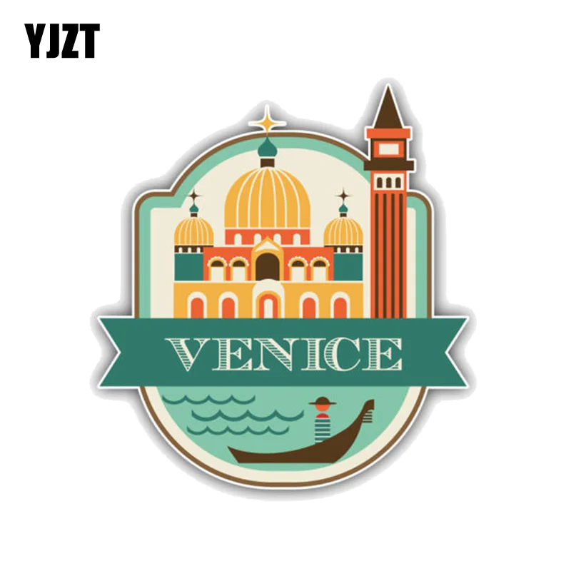 YJZT 12 7 см * 13 9 смешной Венецианский город Италия путешествия ПВХ мотоцикл стикер