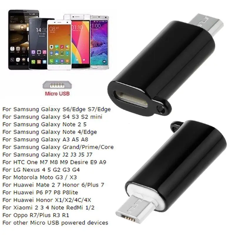 Переходник для Samsung Xiaomi Lightning 8 Pin мама Micro USB папа|Переходники и адаптеры| |