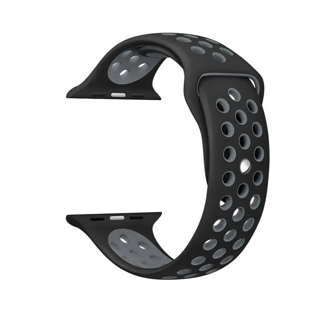 black gray Ремешок для спортивных часов для apple watch band 42 мм/38 мм iwatch band 44 мм/40 мм correa Силиконовый Браслет apple watch 4 3 аксессуары Smart - Цвет ремешка: black gray