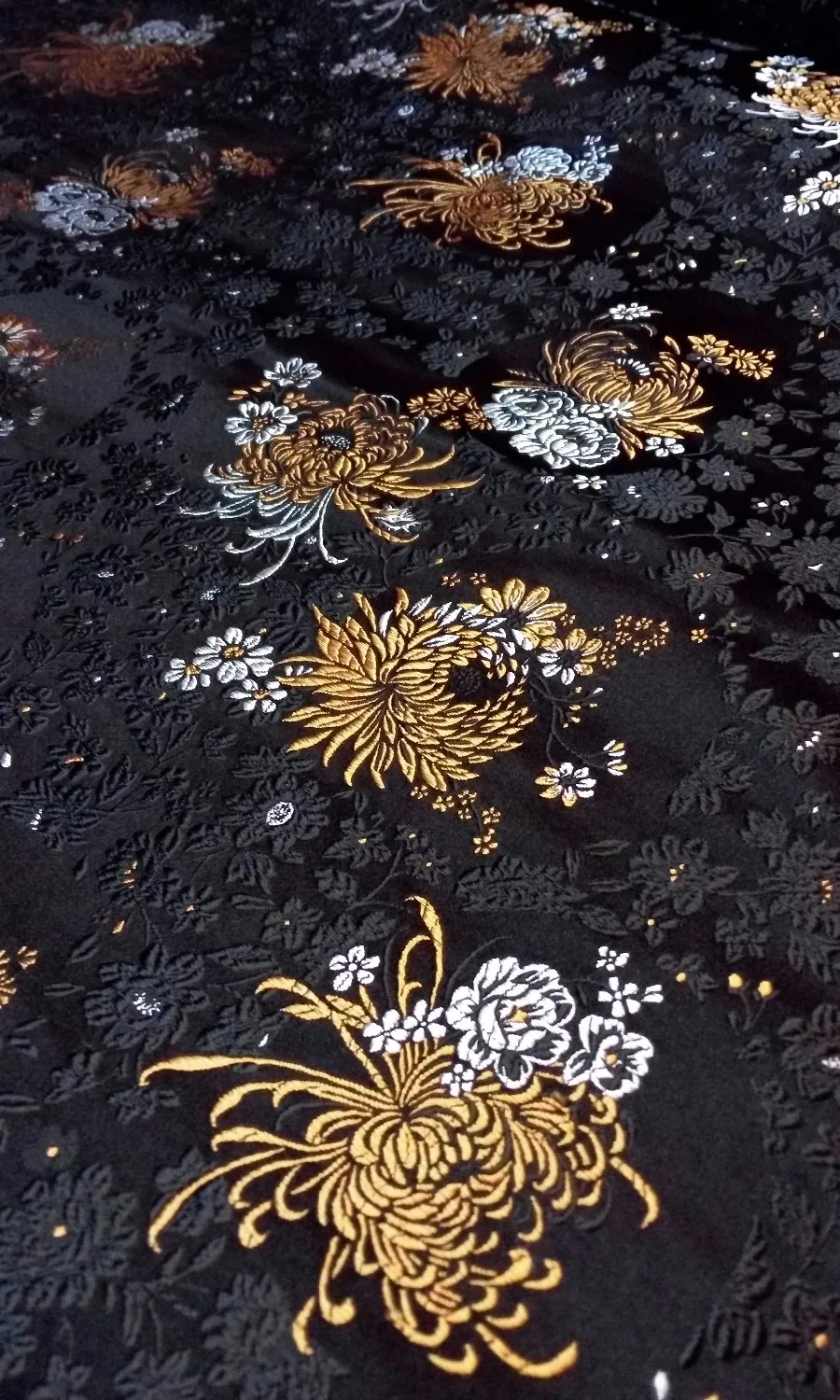 Китайская шелковая парча тканая Дамасская ткань cheongsam Подушка Черная задняя