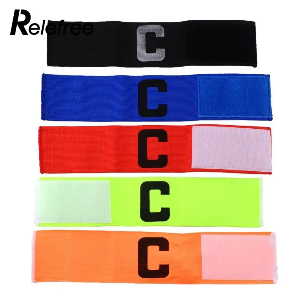 

Relefree Football Soccer Flexible Sports Adjustable Player Bands Fluorescent Captain Armband Drop Shipping