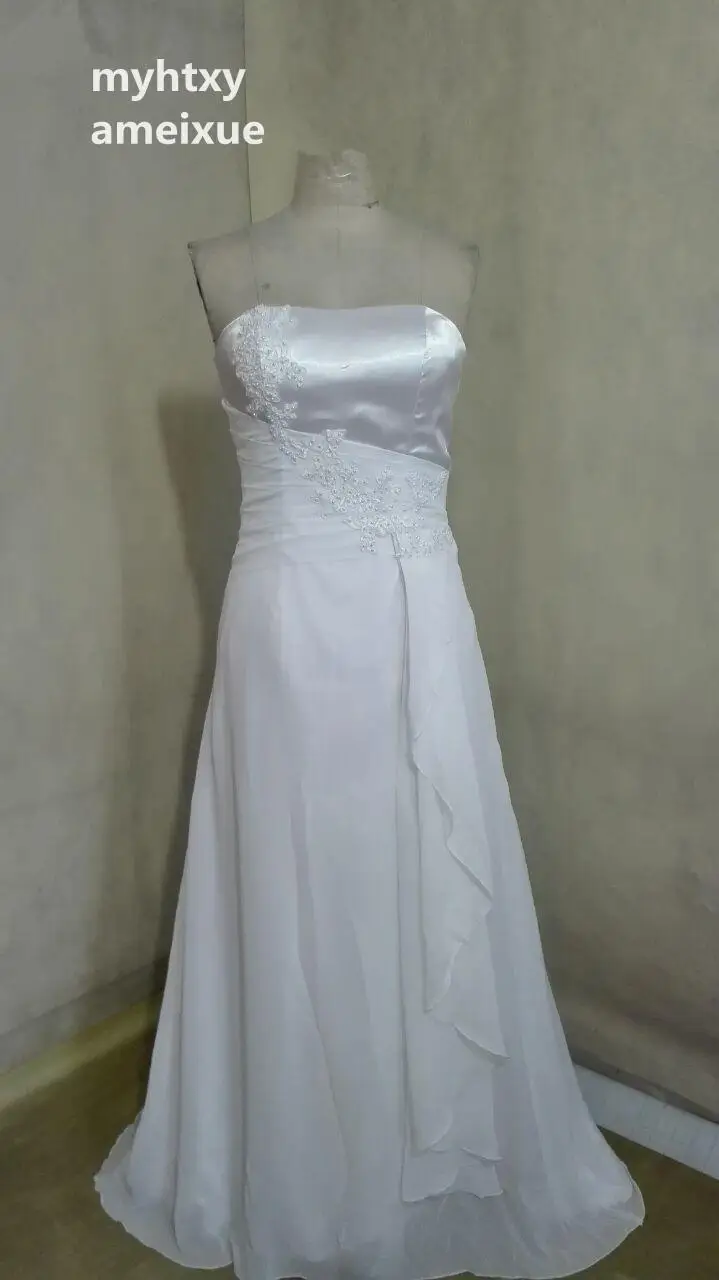 Шифоновое платье без рукавов бретелек с коротким шлейфом длиной до пола на