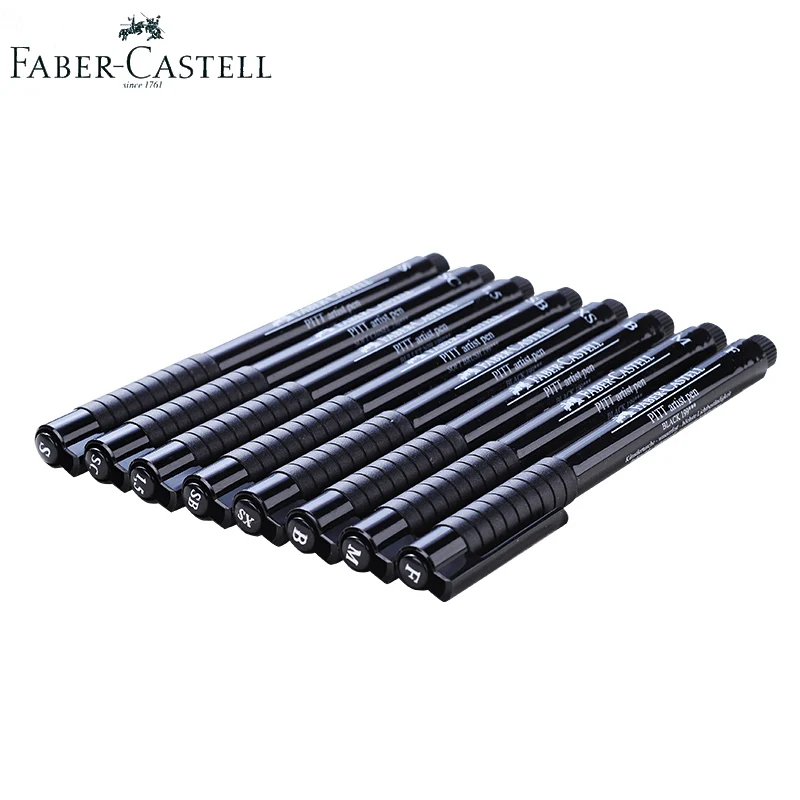 Faber-Castell Fineliner пигментный лайнер водонепроницаемый черные чернила 0,1 0,3 0,5 0,7 мм эскиз ручка для рисования манга дизайн Прямая поставка