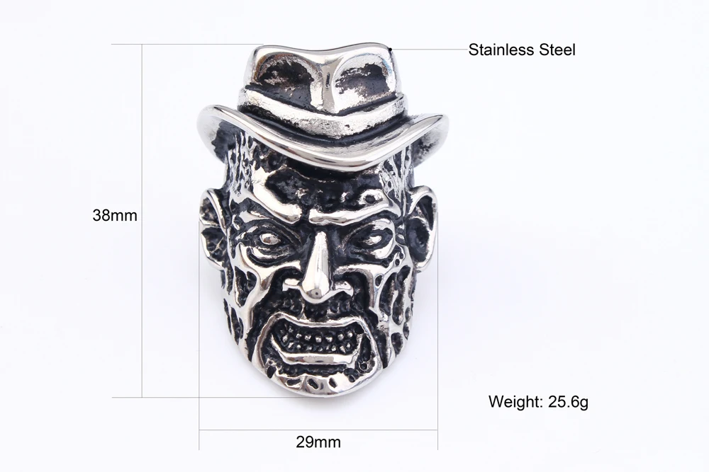 Mi men g Wear Hat кольцо с черепом кольца из нержавеющей стали Jack в стиле панк мужское