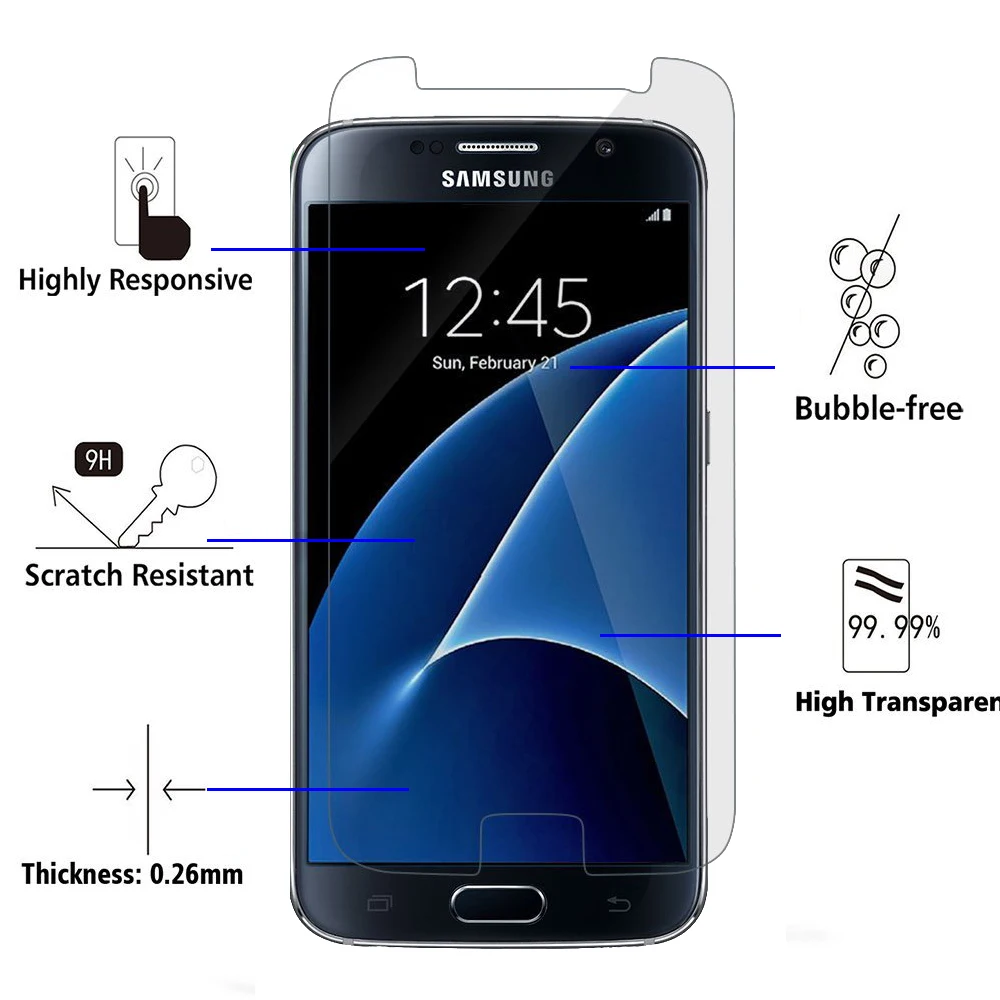 Для Samsung Galaxy S7 S6 S5 S4 S3 закаленное стекло Защита экрана Защитная пленка для