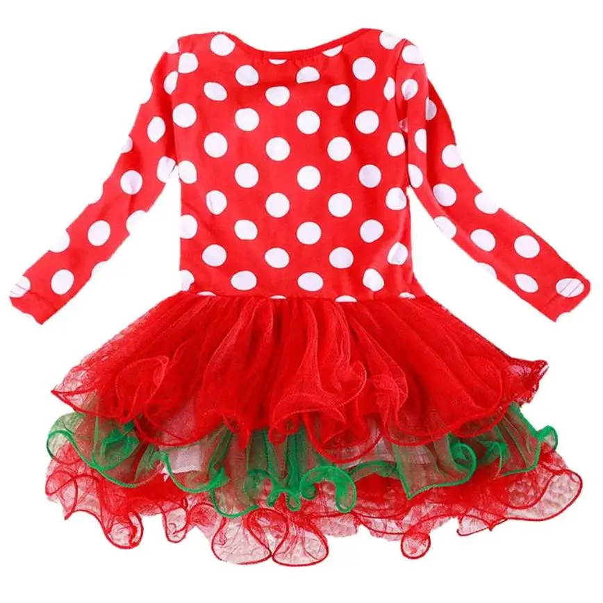 Arloneet Red Color Baby Dresses Lovely Kids Girls New Year Christmas Polka Dot Dress 2017 Hot 2019 OB09 | Детская одежда и обувь