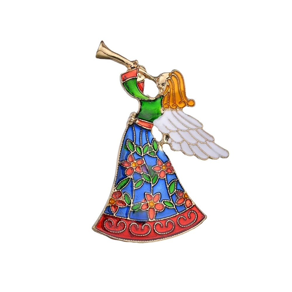 red Terreau Kathy Angel Wings музыкальная брошь с ангелом для женщин девушки платье аксессуары зеленые и белые кристаллы Брошь Стразы булавки - Окраска металла: red