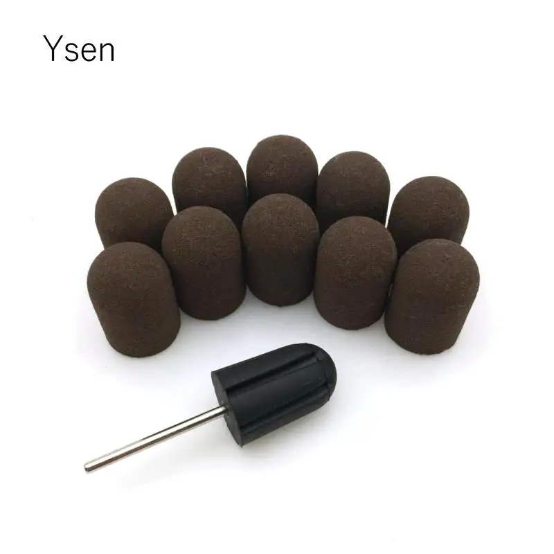 Ногтей cap10pcs 16*25 мм сверла для ногтей шлифовальный брусок шапки полосы резиновые оправки Ручка Маникюр Педикюр Инструменты Аксессуары для полировки