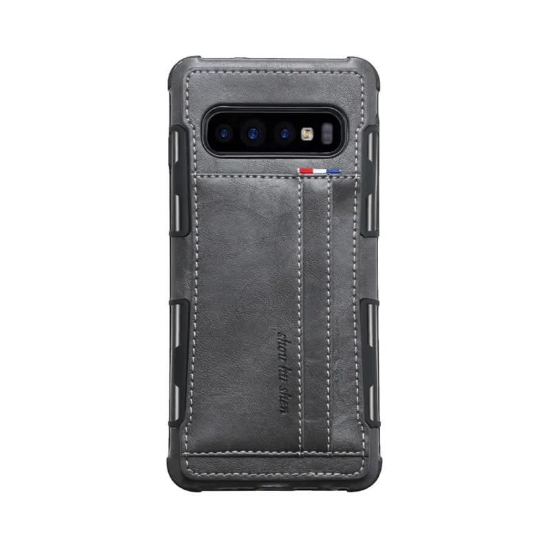 Credit Card Holder Case For Samsung Galaxy S10 Plus Luxury PU Leather Back Cover Business Wallet S10E S10+ Capa | Мобильные телефоны