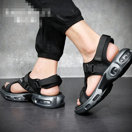 Черный Кроссовки пляж обувь эластичный родной люди спорт на платформе воздухопроницаемый черный водонепроницаемый Мужские сандалии летние наружные высокое качество - Цвет: Черный