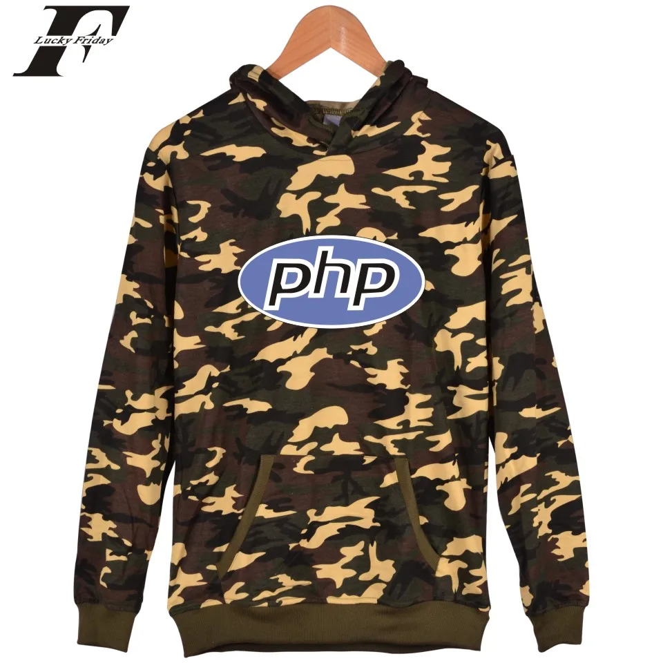 Trust Me I'm A Programmer Programming Language C C++ Java PHP Logo Print Camouflage Hoodie Sweatshirt Pullover | Мужская одежда