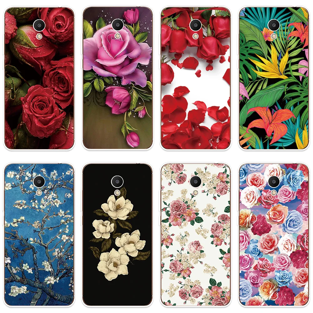 Phone Case For Meizu M3 M5 M6 NTOE M3S M5S M5C M6S M6T U10 U20 Cover Beautiful Flowers Patterned Silicone Soft Shell |