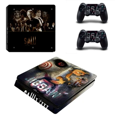 YSP4S1804 Наклейки для Playstation 4 PS4 SLIM консоли контроллеры Виниловые наклейки кожи Play Station 4 тонкий Чехол протектор фильм ужасов SAE - Цвет: YSP4S1804